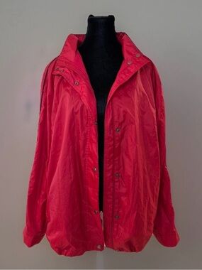 Vintage 90s Ralph Lauren Women’s Jacket Sz 2X Red Windbreaker‎ Lightweight 1990s